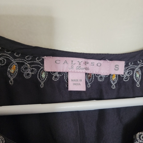 Calypso Silk Embossed Mini Dress Size Small - Picture 9 of 10